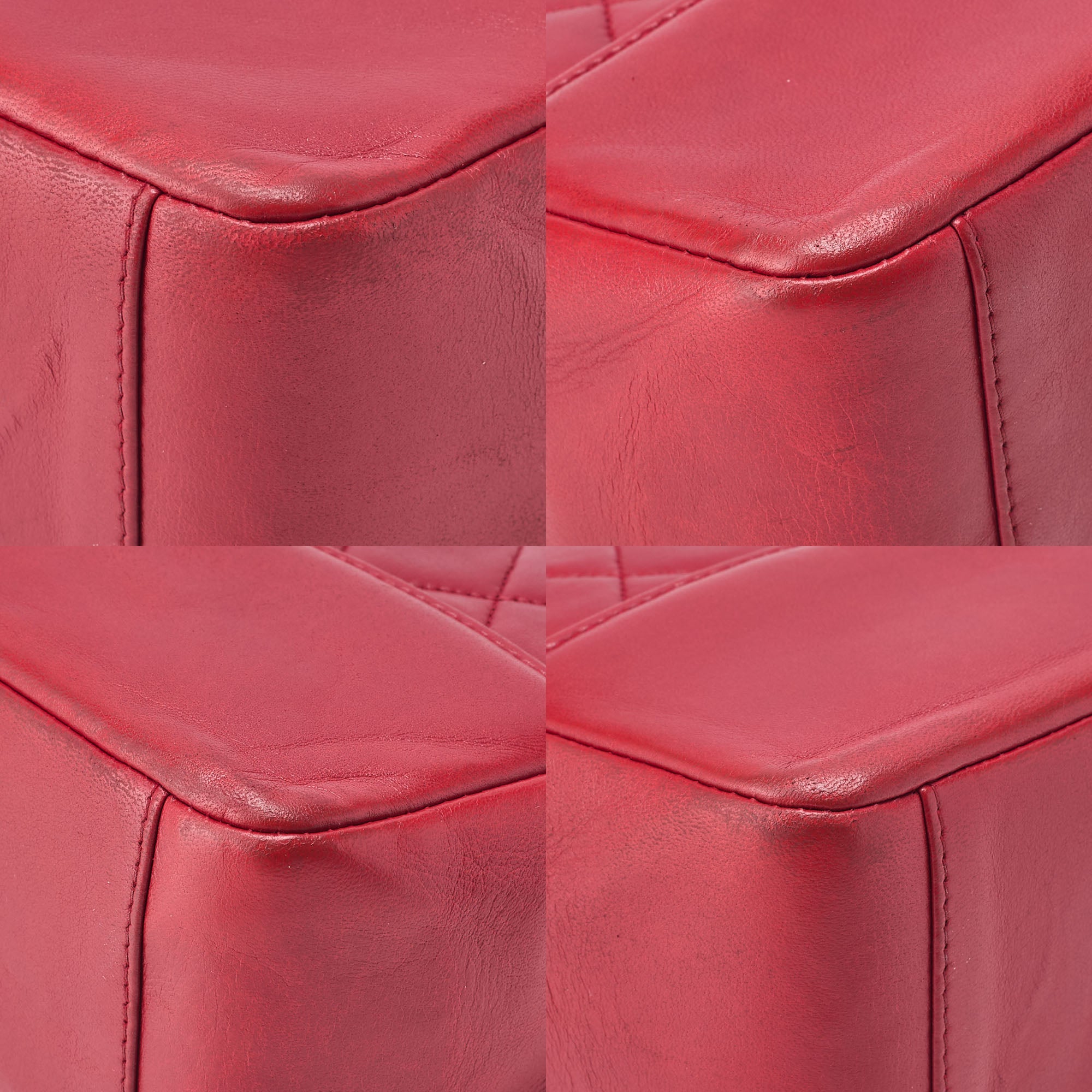 CHANEL Matelasse  Chain Shoulder Bag Tote 2way Lambskin Red Gold-Tone Hardware, Pre-Owned