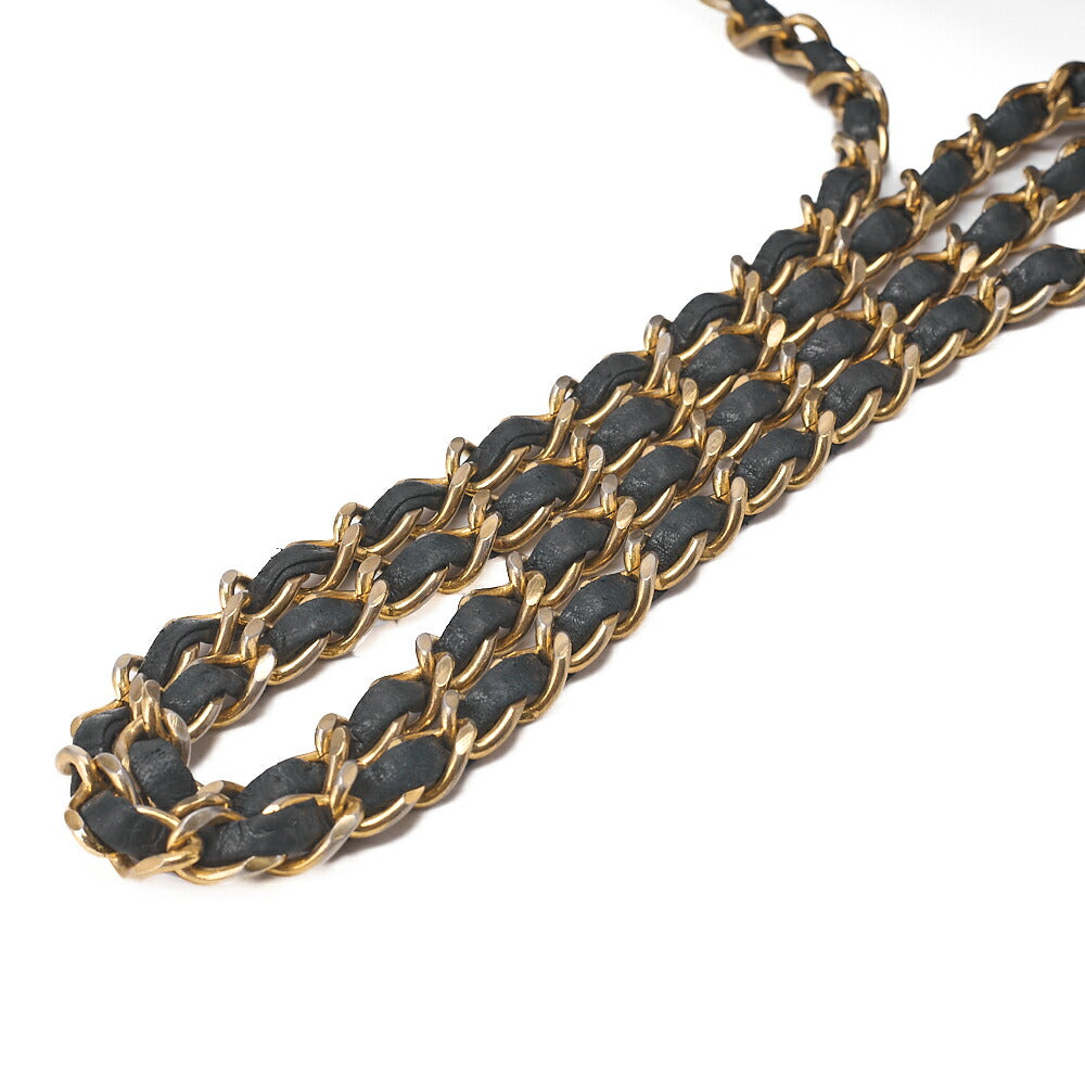 CHANEL Lambskin Matelasse Trapezoidal Single Chain Shoulder Bag Black Gold-Tone Hardware, Pre-Owned