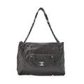 CHANEL Matelasse Outside Pocket Chain Shoulder Caviar Skin Dark Brown Silver-Tone Hardware, Pre-Owned
