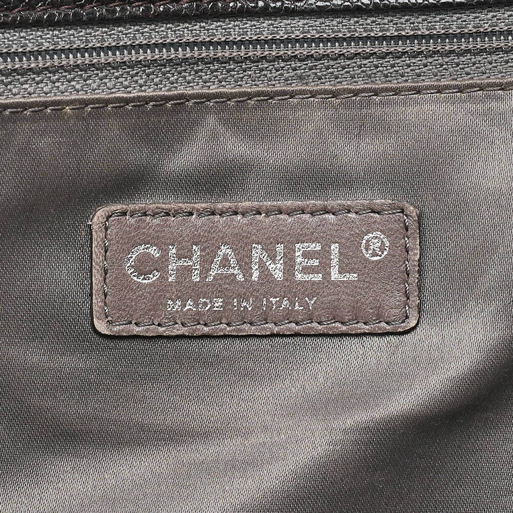 CHANEL Matelasse Outside Pocket Chain Shoulder Caviar Skin Dark Brown Silver-Tone Hardware, Pre-Owned