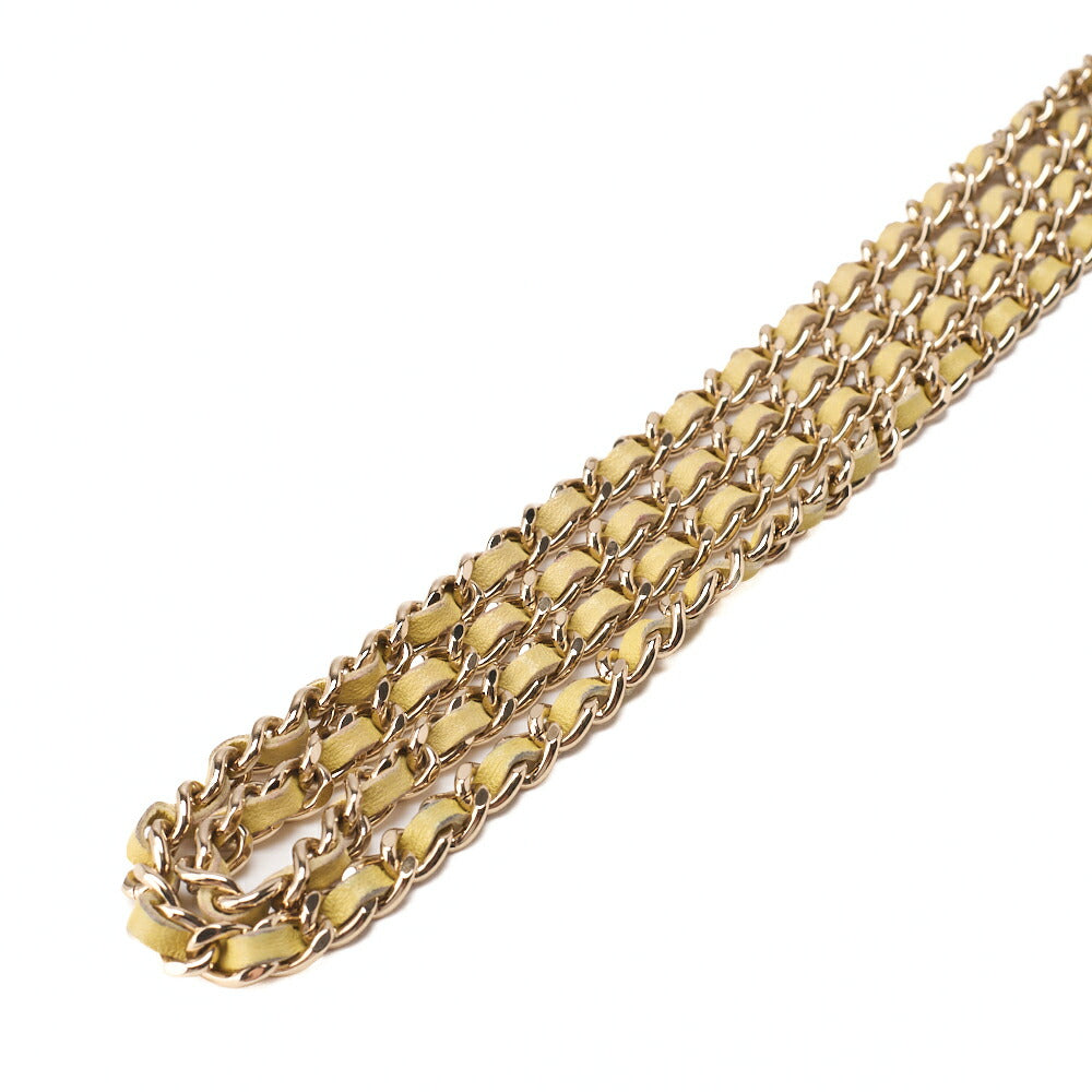 CHANEL Matelasse Chain Wallet Lambskin Yellow Gold-Tone Hardware, Pre-Owned