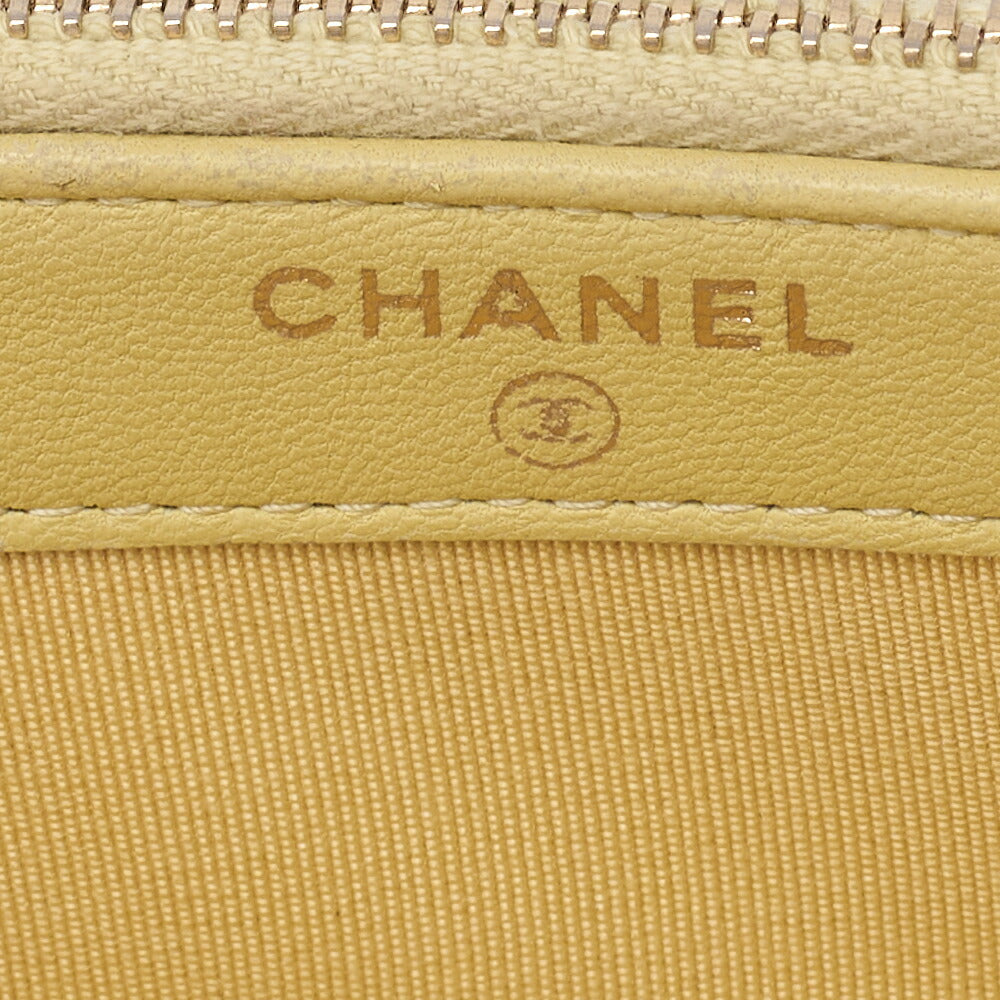 CHANEL Matelasse Chain Wallet Lambskin Yellow Gold-Tone Hardware, Pre-Owned