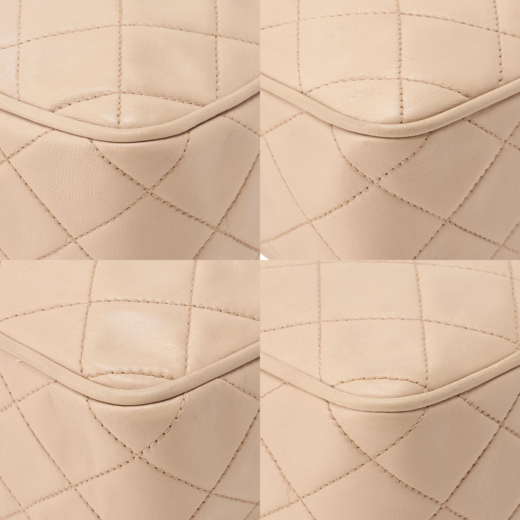 CHANEL Matelasse Coco Mark with Fringe Chain Shoulder Lambskin Ivory Gold-Tone Hardware, Pre-Owned