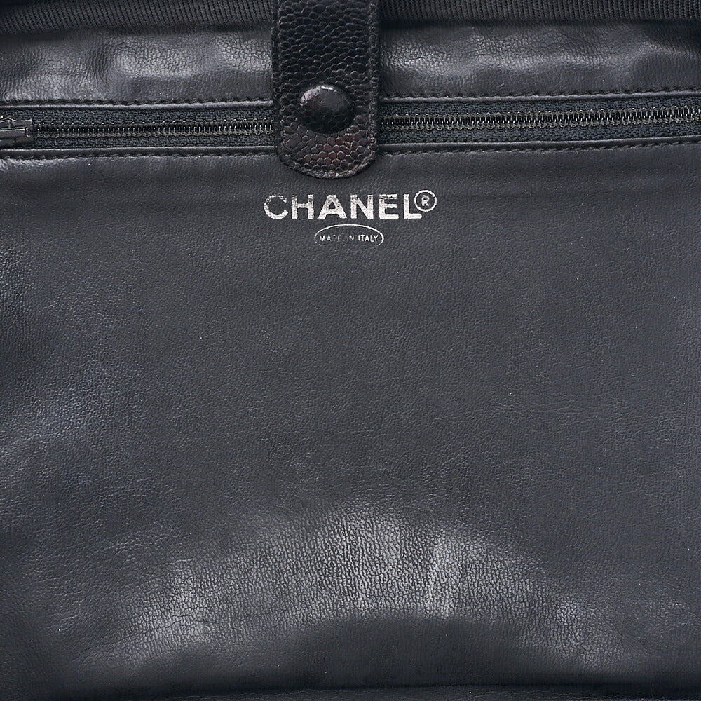 CHANEL Shoulder Bag Cocomark Vanity 2way Caviar Skin Black Gold-Tone Hardware, Pre-Owned