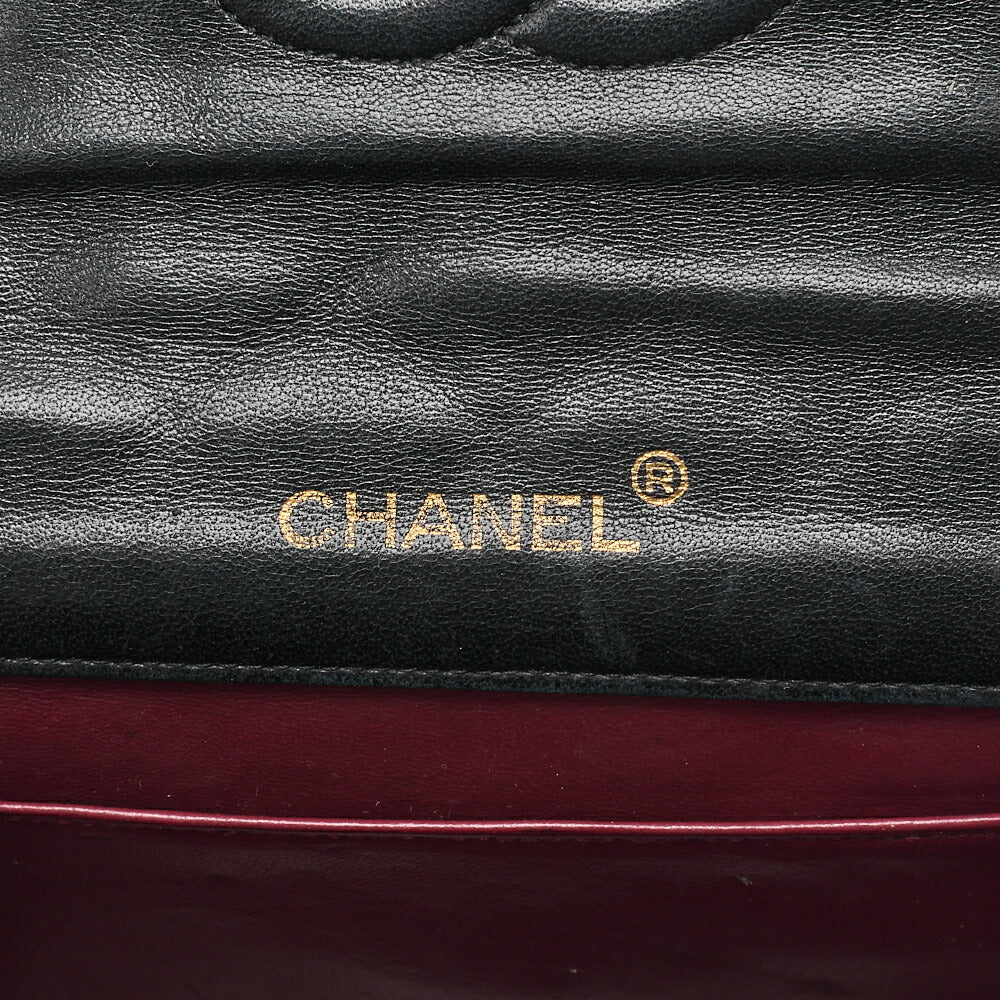 CHANEL Lambskin Matelasse Round Push Lock Chain Shoulder Black Gold-Tone Hardware, Pre-Owned