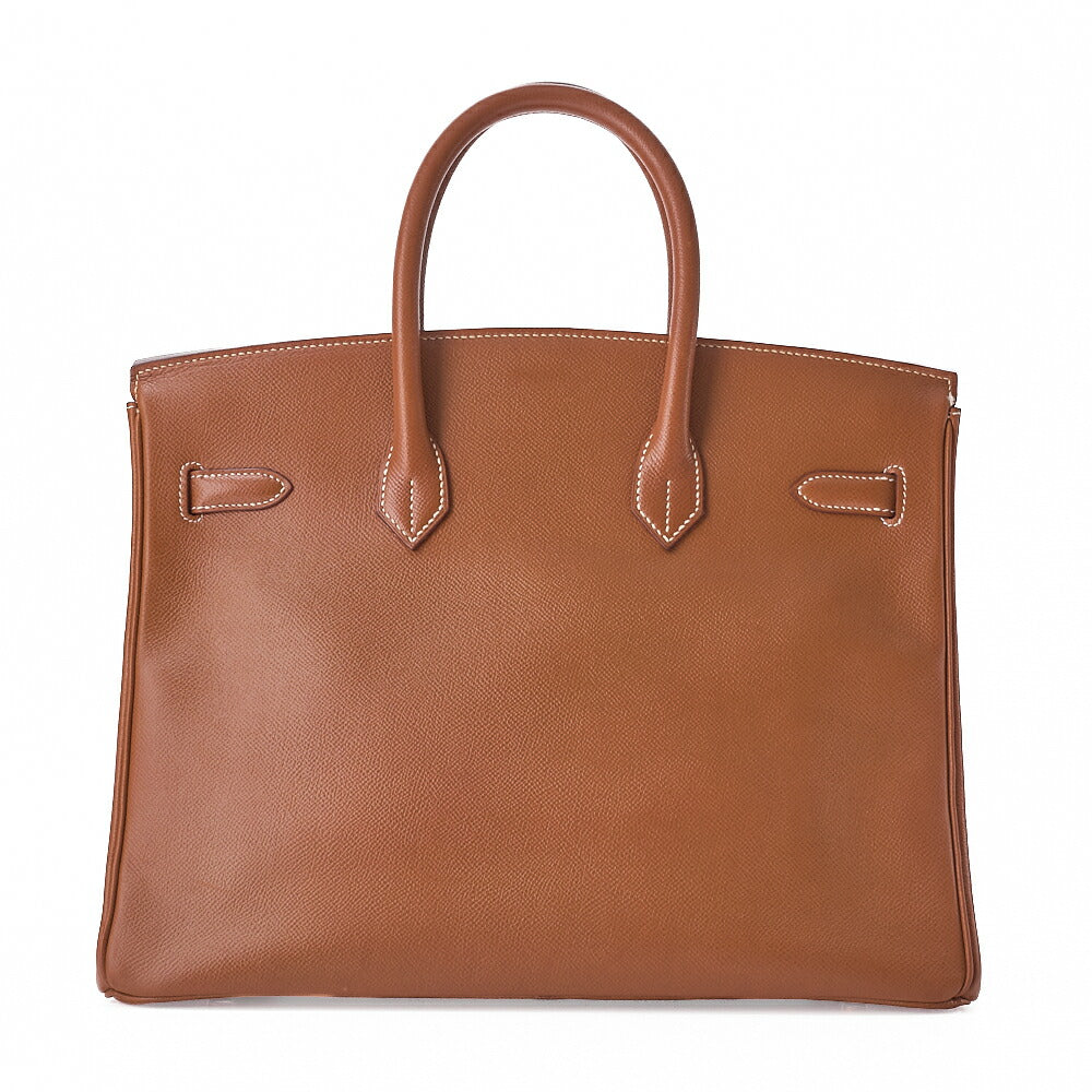 HERMES Birkin 35 Handbag Kushbel Gold-Tone Hardware, Pre-Owned