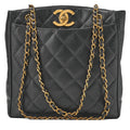 CHANEL Matelasse Turnlock Big Coco W Chain Shoulder Caviar Skin Black Gold-Tone Hardware, Pre-Owned