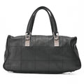 CHANEL Handbag Chocolate Bar Coco Mark Lambskin Black Silver-Tone Hardware, Pre-Owned