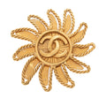 CHANEL Coco Mark Sun Motif Brooch 94A GP Gold (Gold Plated) Gold-Tone Hardware, Pre-Owned