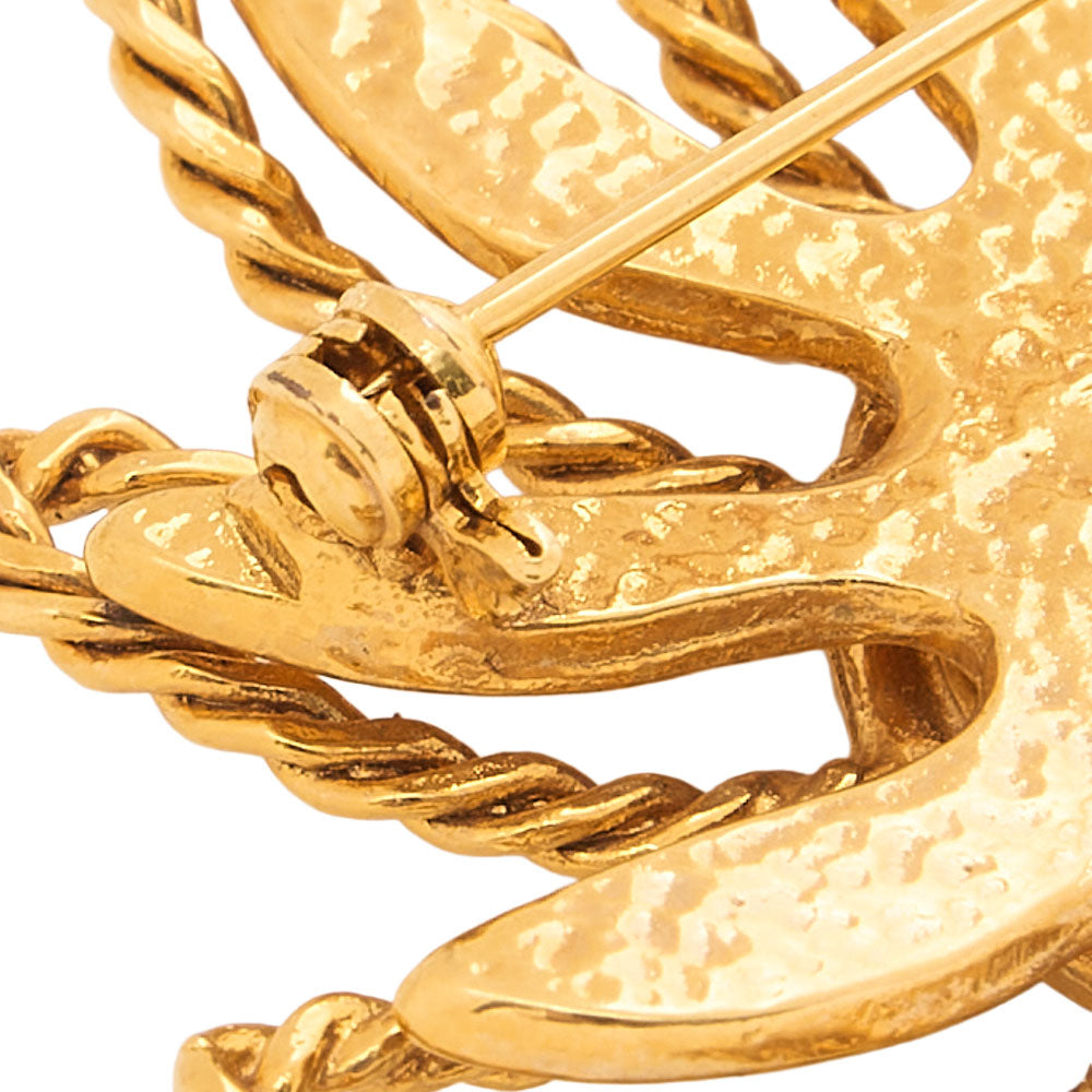 CHANEL Coco Mark Sun Motif Brooch 94A GP Gold (Gold Plated) Gold-Tone Hardware, Pre-Owned