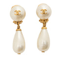CHANEL Earrings 97P GP x Faux Pearl Gold Gold-Tone Hardware, Pre-Owned