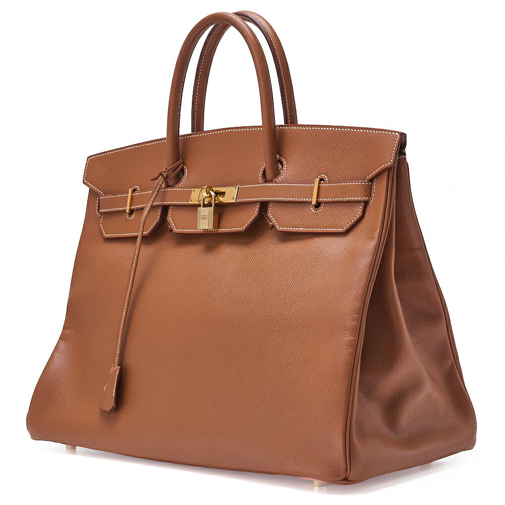 HERMES Birkin 40 Handbag Kushbel Gold-Tone Hardware, Pre-Owned