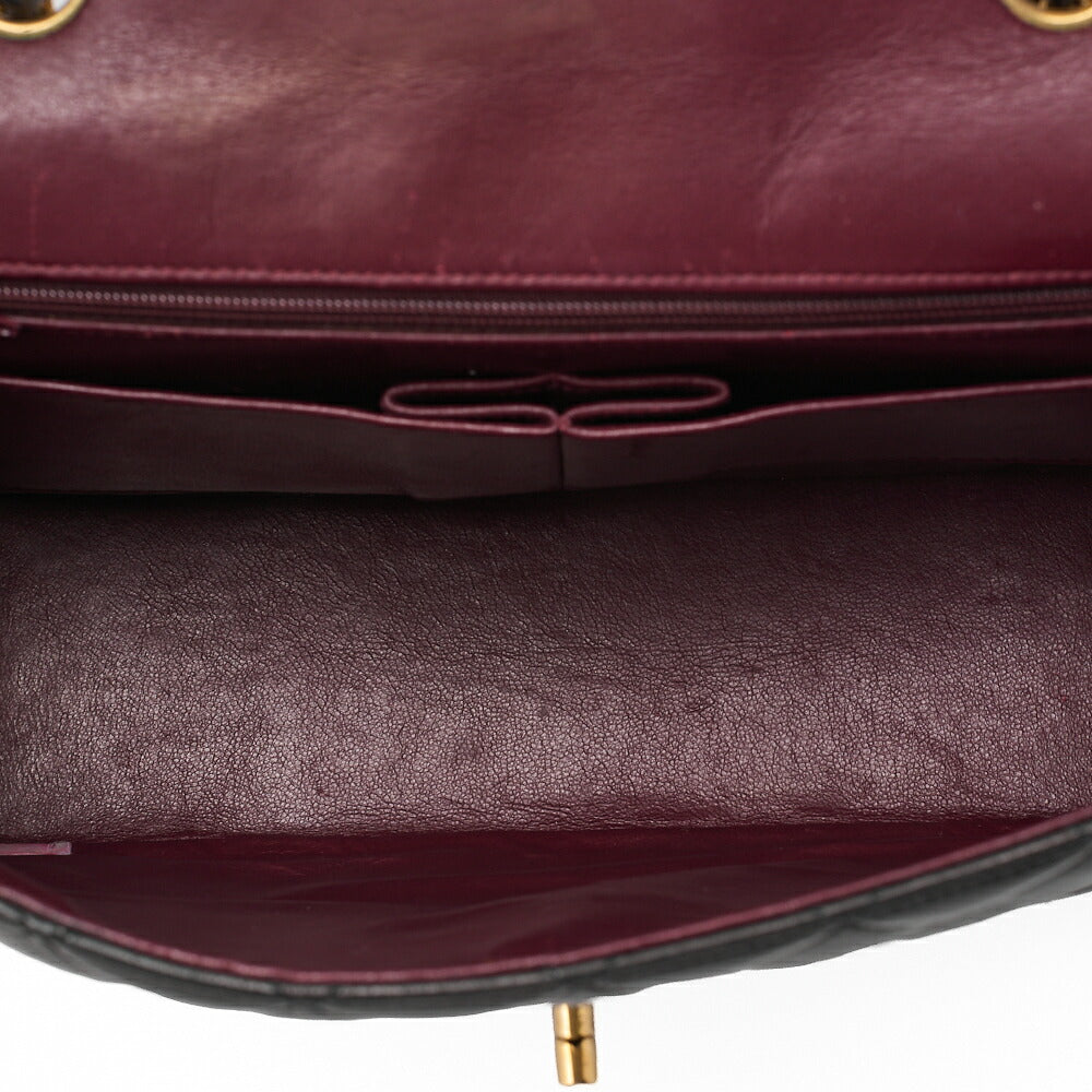 CHANEL Lambskin Matelasse Paris Limited Single Design Flap Shoulder Bag Black Gold-Tone Hardware, Pre-Owned