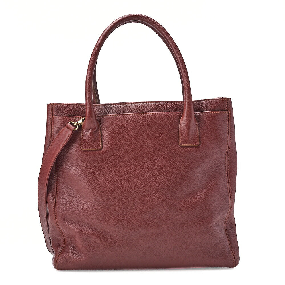 CHANEL Shoulder Bag 2way Tote Bag Executive Caviar Skin Brown Vintage-Tone Hardware, Pre-Owned