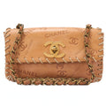 CHANEL Calf Leather Logo Big Coco Single Chain Shoulder Brown Gold-Tone Hardware, Pre-Owned
