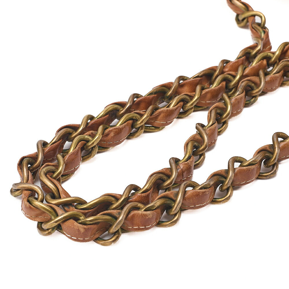 CHANEL Calf Leather Logo Big Coco Single Chain Shoulder Brown Gold-Tone Hardware, Pre-Owned