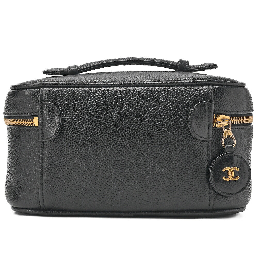 CHANEL Cocomark Vanity Handbag Caviar Skin Black Gold-Tone Hardware, Pre-Owned