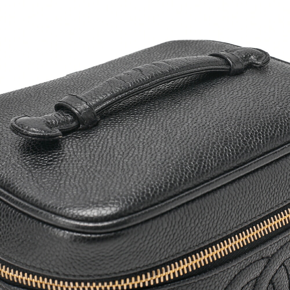 CHANEL Cocomark Vanity Handbag Caviar Skin Black Gold-Tone Hardware, Pre-Owned