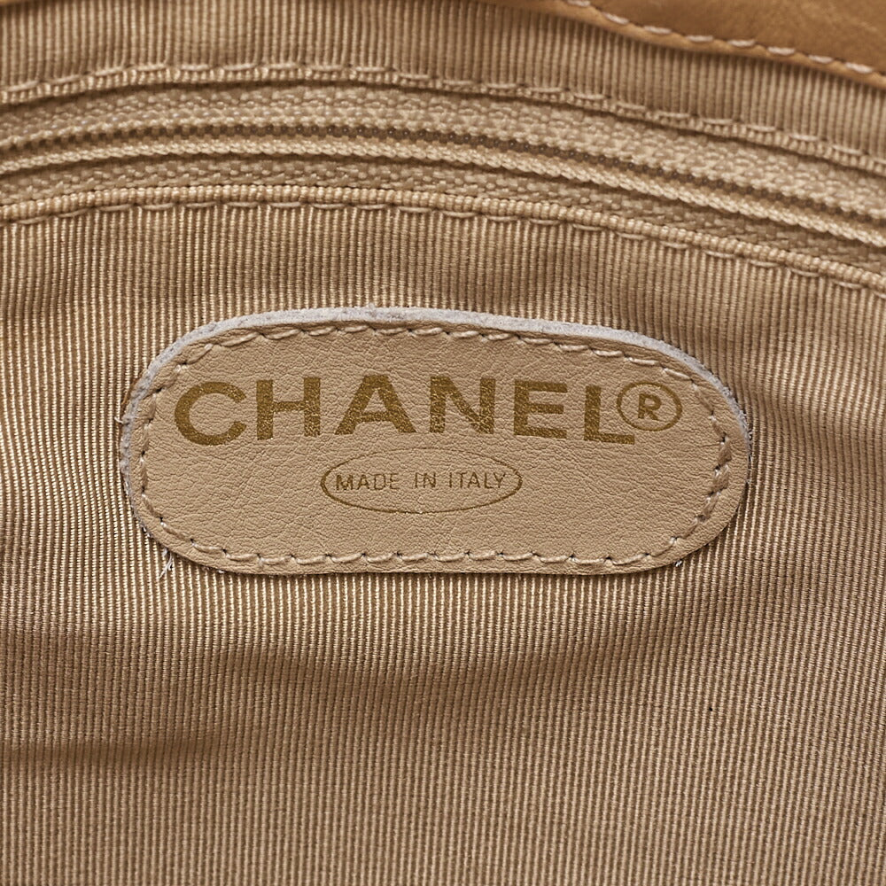 CHANEL Chain Tote Bag Coco Mark Tortoiseshell Plastic Chain Shoulder Beige Gold-Tone Hardware, Pre-Owned