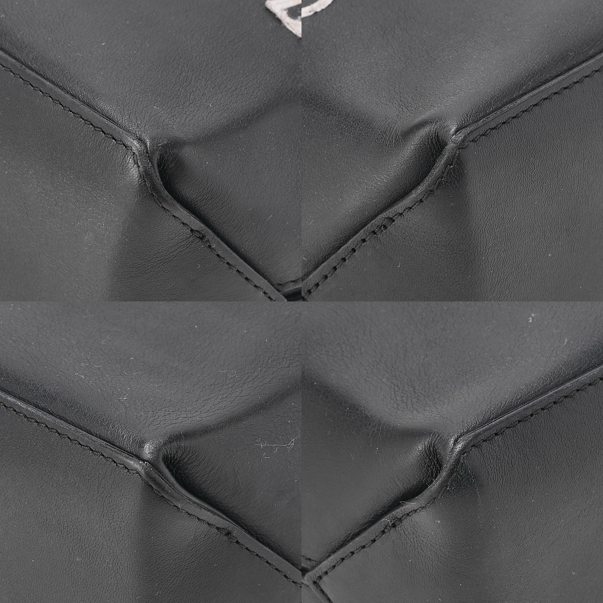 CHANEL Mini Tote Bag Essential Logo Mark Lambskin Black Silver-Tone Hardware, Pre-Owned