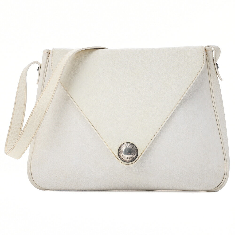 HERMES Christine Shoulder Bag Trialon White Silver-Tone Hardware, Pre-Owned