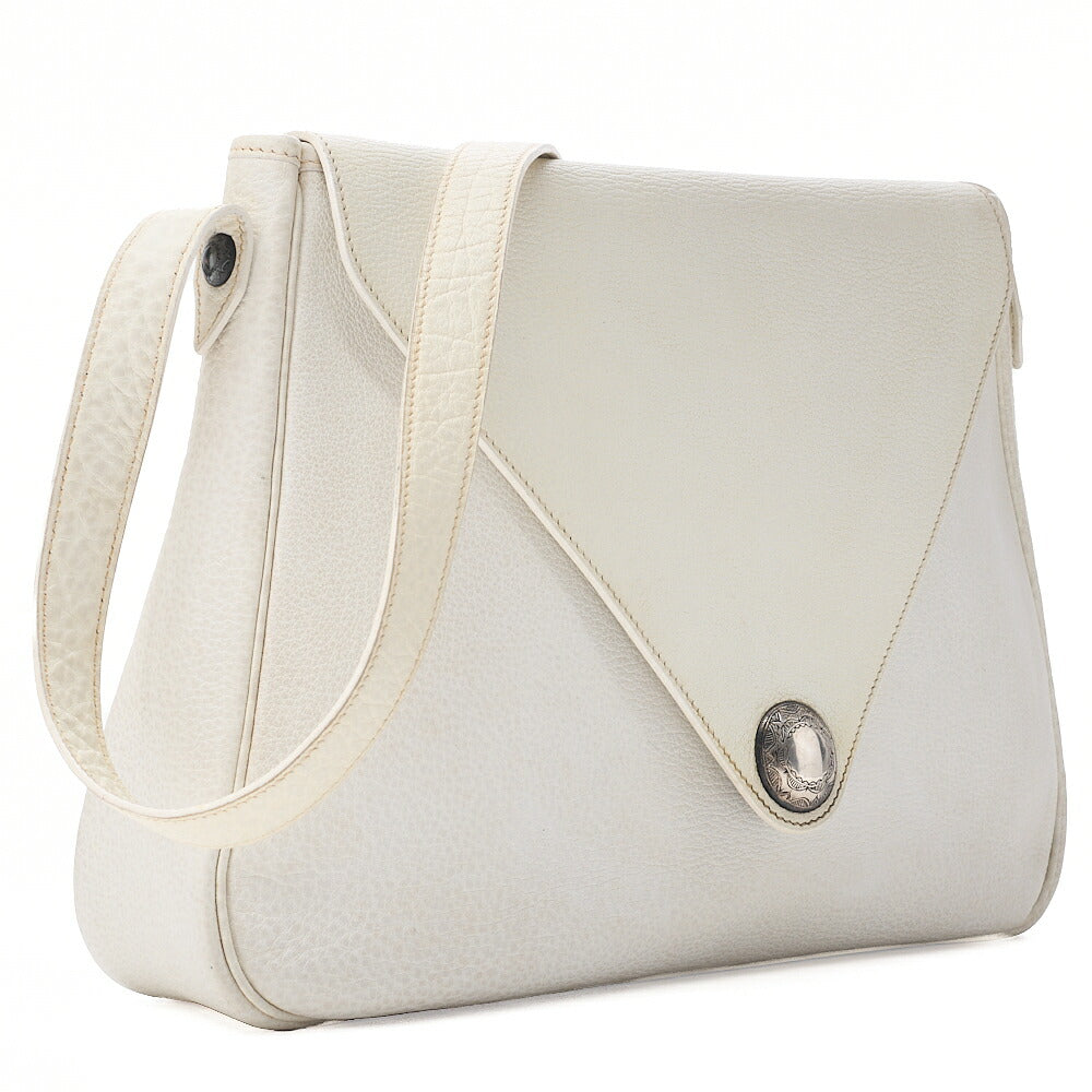 HERMES Christine Shoulder Bag Trialon White Silver-Tone Hardware, Pre-Owned