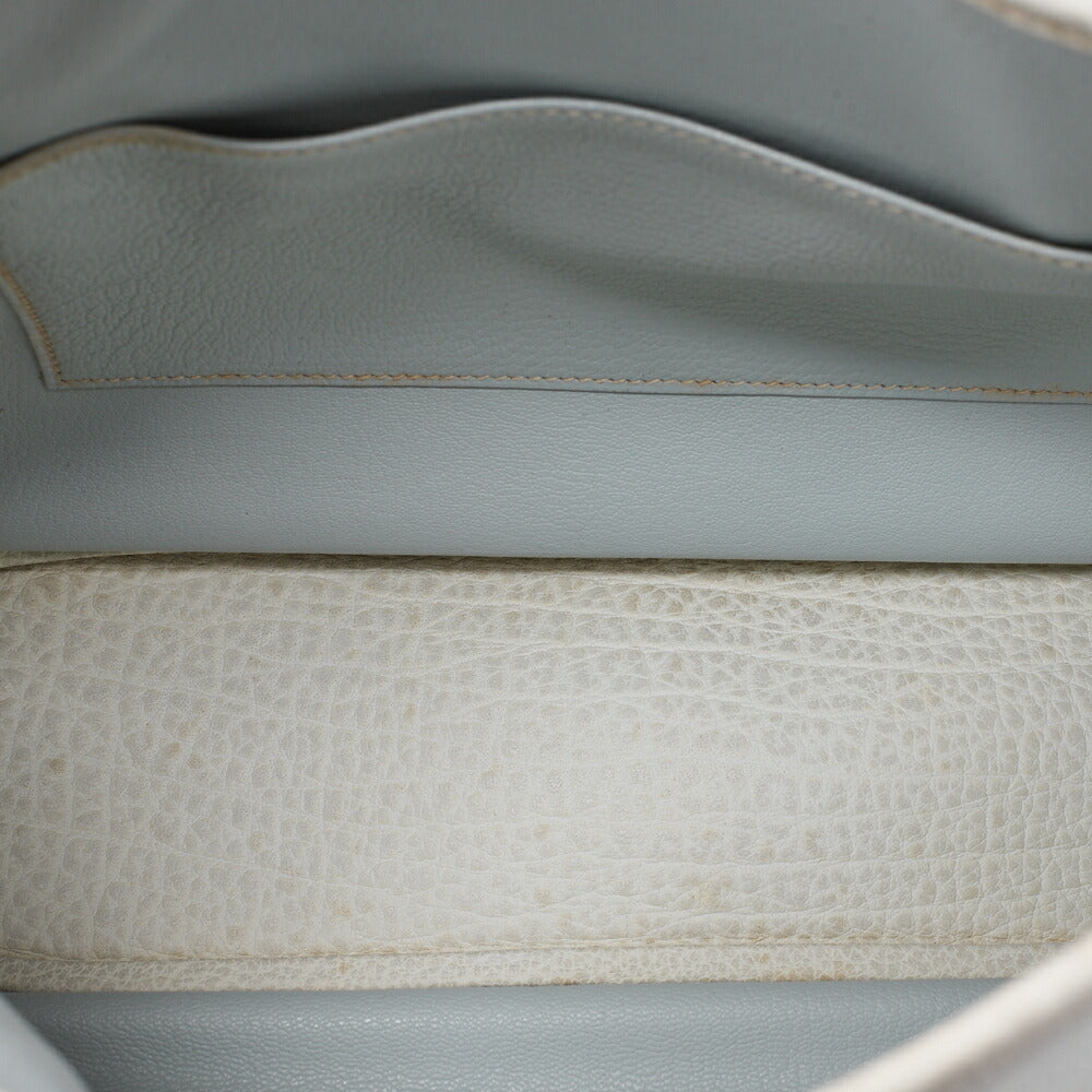 HERMES Christine Shoulder Bag Trialon White Silver-Tone Hardware, Pre-Owned
