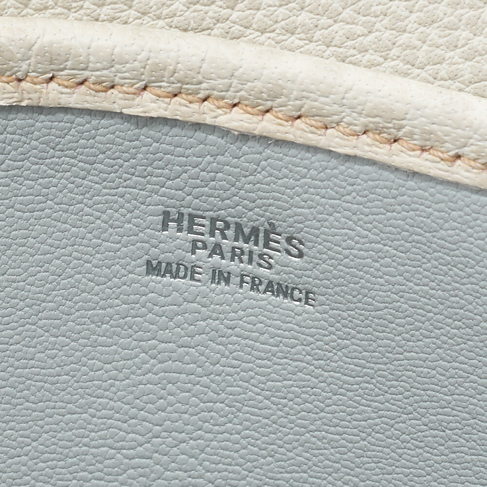 HERMES Christine Shoulder Bag Trialon White Silver-Tone Hardware, Pre-Owned