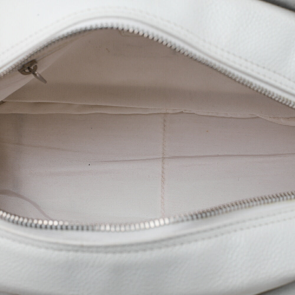 CHANEL Tote Bag Matelasse Lambskin Double Chain Shoulder PTT White Silver-Tone Hardware, Pre-Owned