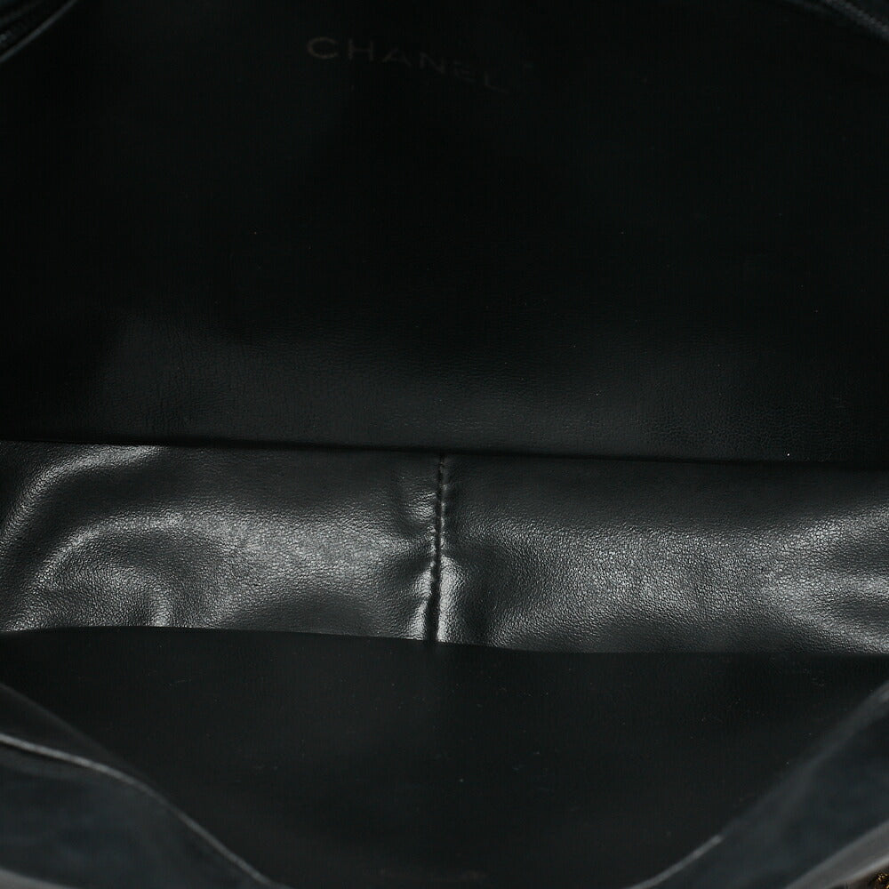 CHANEL Matelasse with Pull Charm Double Chain Shoulder Bag Lambskin Black Gold-Tone Hardware, Pre-Owned