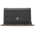 CHANEL Matrasse Chain Wallet Lambskin Black Gold-Tone Hardware, Pre-Owned
