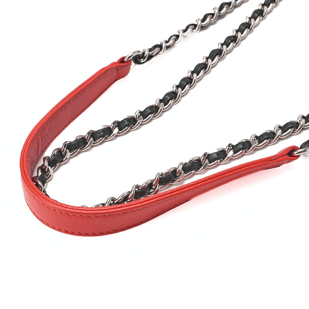CHANEL Chain Shoulder Bag Matelasse Camera Type Lambskin Bicolor Silver-Tone Hardware, Pre-Owned