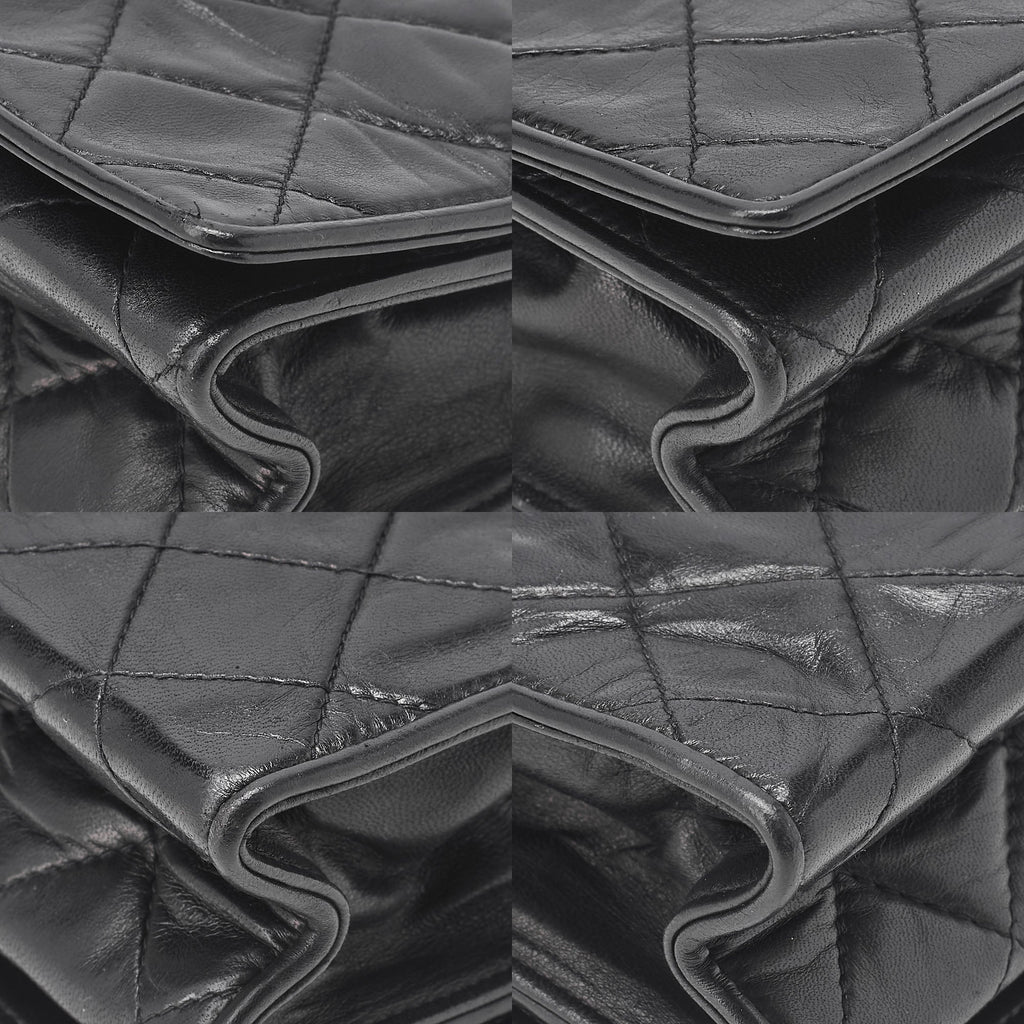 CHANEL Shoulder Bag Matelasse Coco Mark Push Lock 6-Strand Chain Shoulder Black Gold-Tone Hardware, Pre-Owned