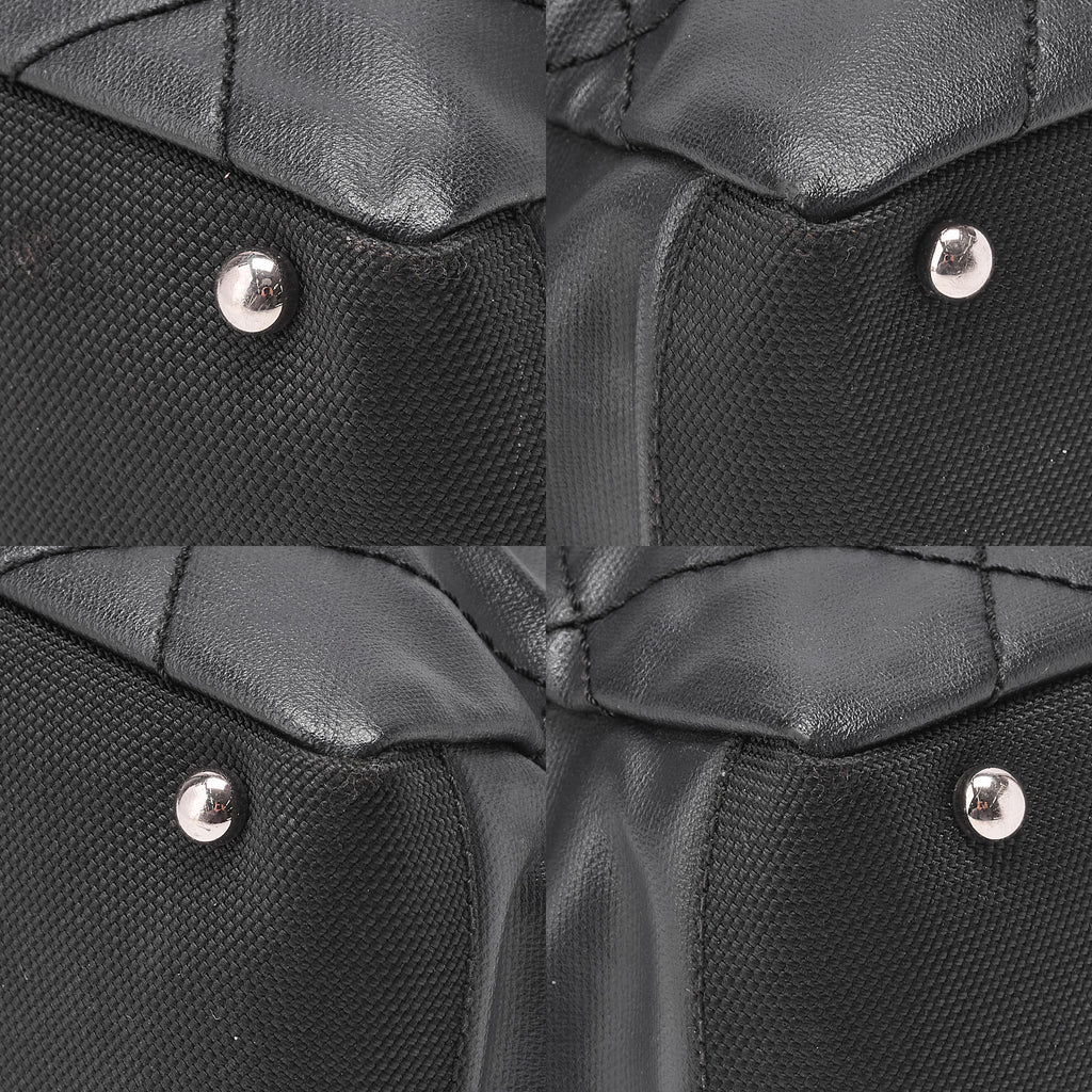 CHANEL Tote Bag Coated Canvas Paris Ritz PM Coco Charm Black Silver-Tone Hardware, Pre-Owned
