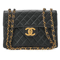 CHANEL Chain Shoulder Bag Big Coco Mark Matelasse 30cm Single Flap Lambskin Black Gold-Tone Hardware, Pre-Owned