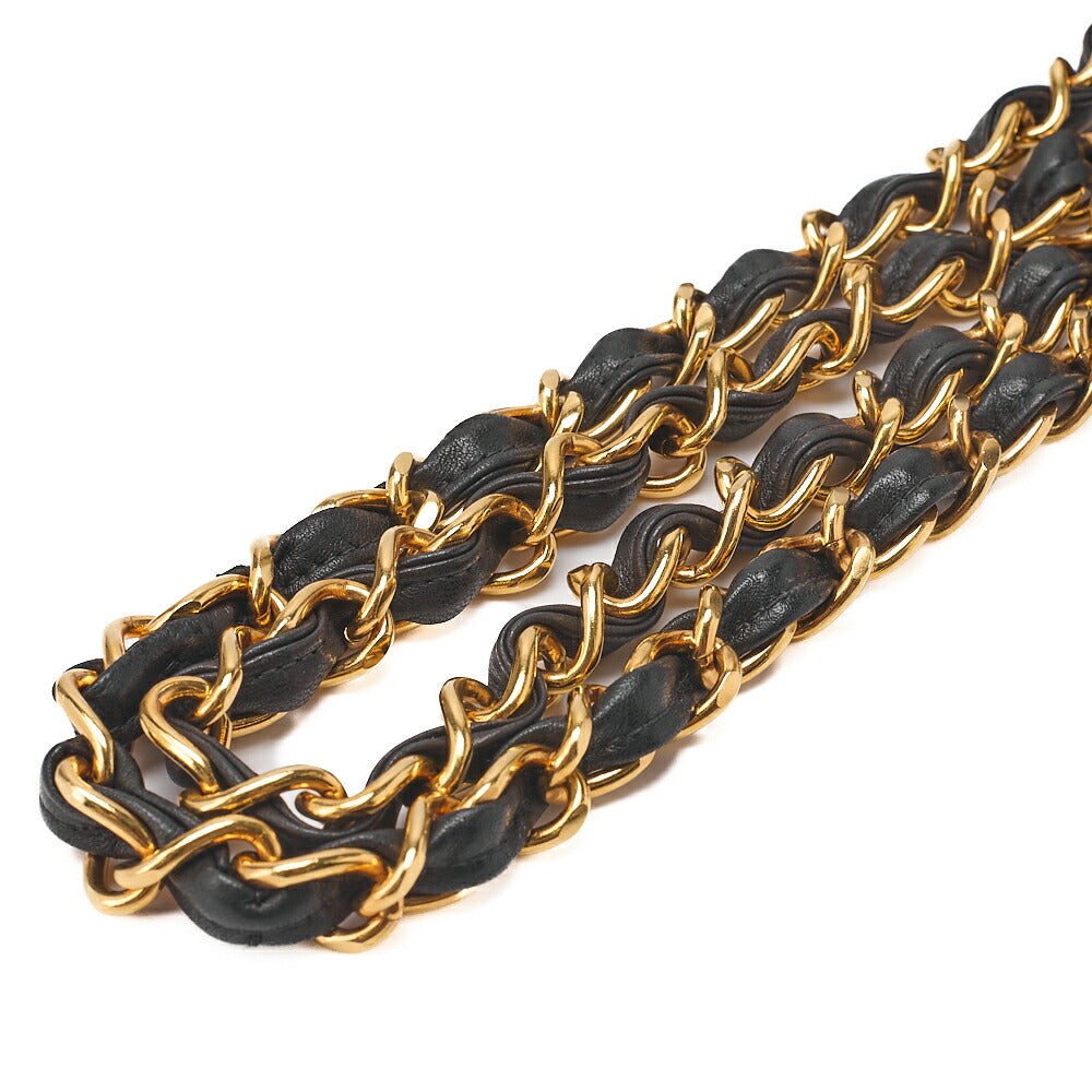 CHANEL Chain Shoulder Bag Big Coco Mark Matelasse 30cm Single Flap Lambskin Black Gold-Tone Hardware, Pre-Owned