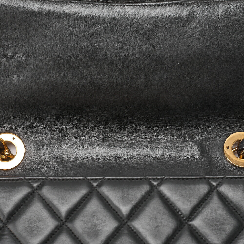 CHANEL Chain Shoulder Bag Big Coco Mark Matelasse 30cm Single Flap Lambskin Black Gold-Tone Hardware, Pre-Owned
