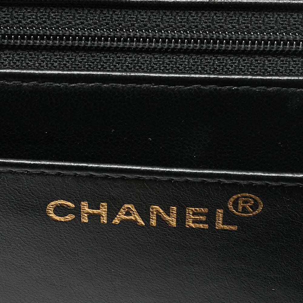 CHANEL Chain Shoulder Bag Big Coco Mark Matelasse 30cm Single Flap Lambskin Black Gold-Tone Hardware, Pre-Owned