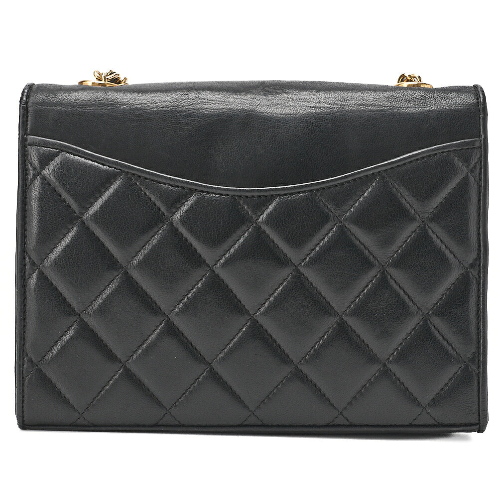 CHANEL Matelasse Full Flap Magnetic Lock Lambskin Black Coco Mark Gold-Tone Hardware, Pre-Owned