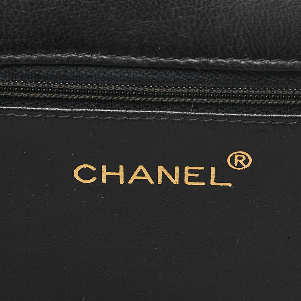 CHANEL Matelasse Full Flap Magnetic Lock Lambskin Black Coco Mark Gold-Tone Hardware, Pre-Owned