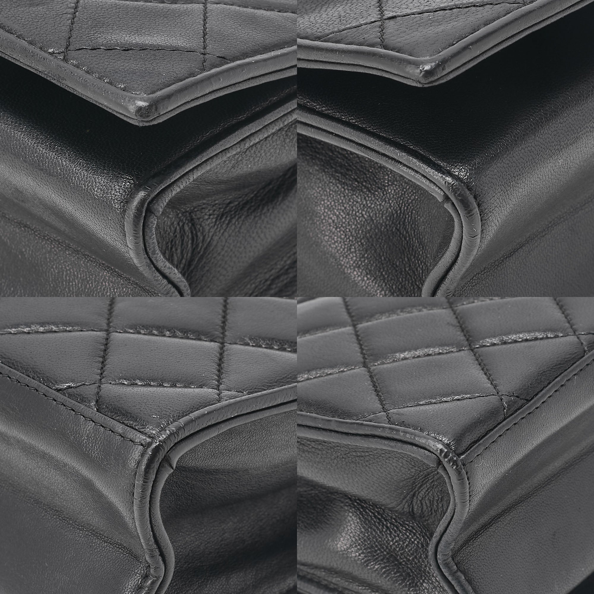 CHANEL Matelasse Full Flap Magnetic Lock Lambskin Black Coco Mark Gold-Tone Hardware, Pre-Owned