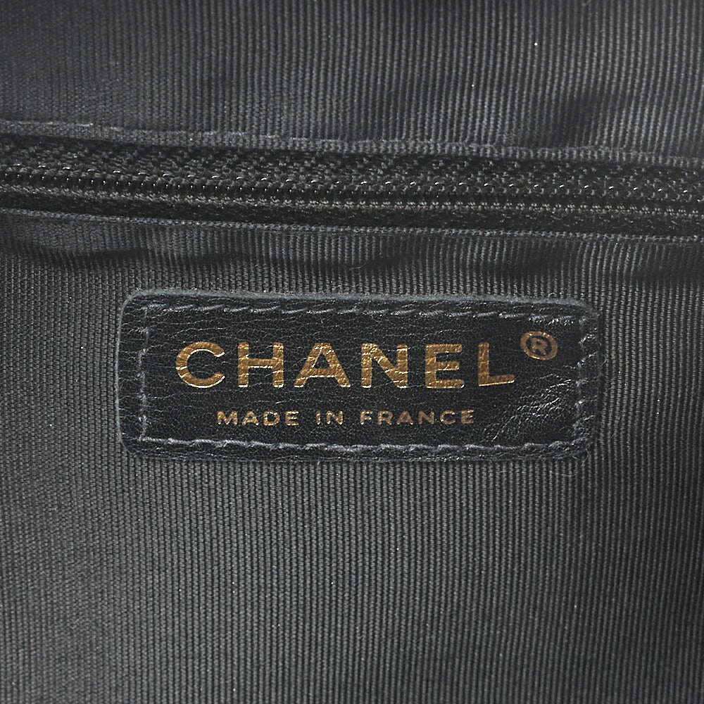 CHANEL Handbag Boston Bag Caviar Skin Matelasse Cocomark Black Gold-Tone Hardware, Pre-Owned