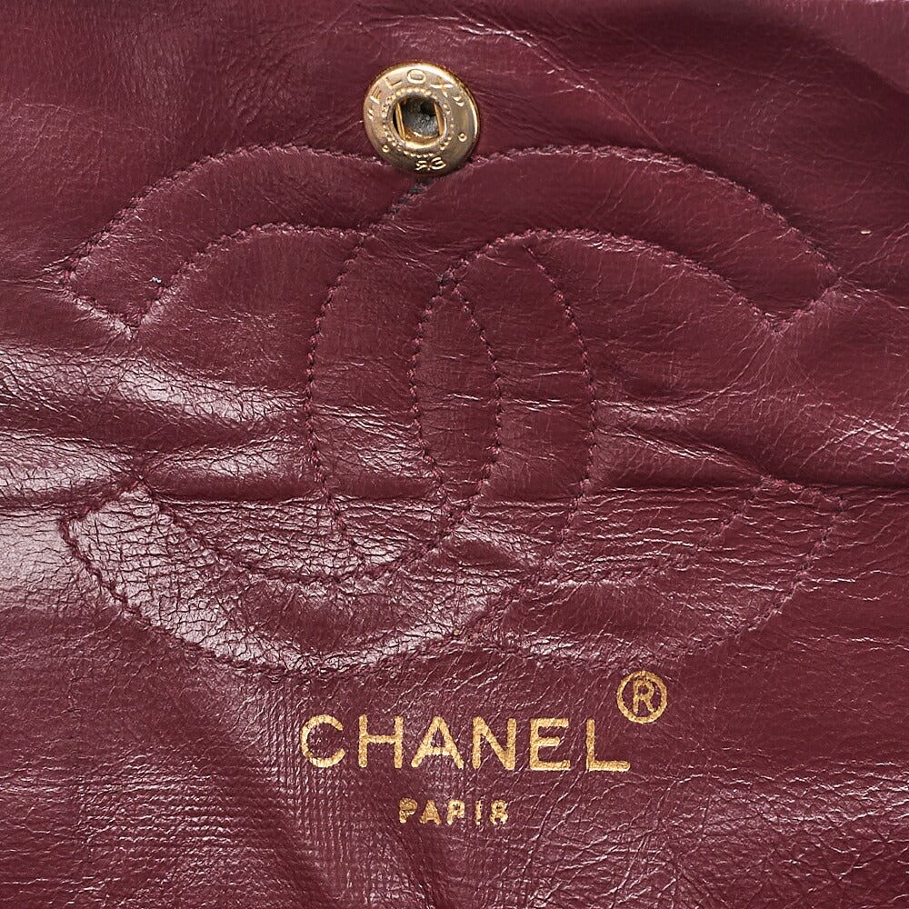 CHANEL Chain Shoulder Bag Matrasse Double Flap 23cm Lambskin Black Gold-Tone Hardware, Pre-Owned