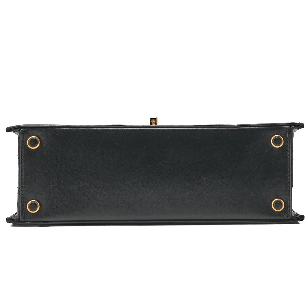 CHANEL Lambskin Matrasse Trapezoidal 2.55 Turnlock Single Flap Chain Shoulder Black Gold-Tone Hardware, Pre-Owned