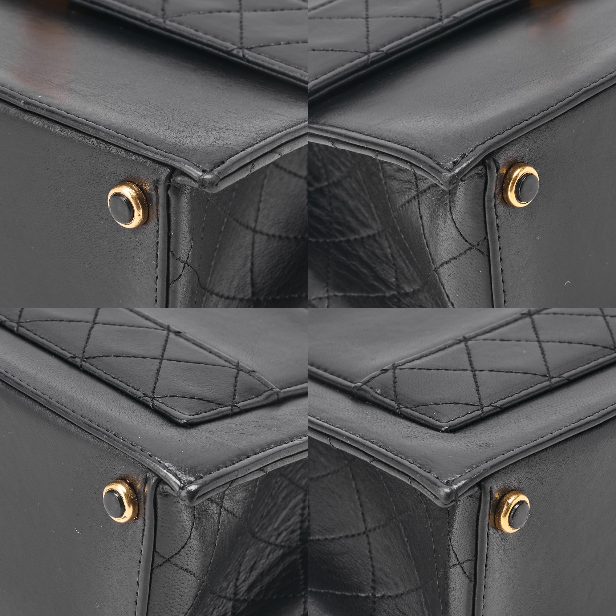 CHANEL Lambskin Matrasse Trapezoidal 2.55 Turnlock Single Flap Chain Shoulder Black Gold-Tone Hardware, Pre-Owned