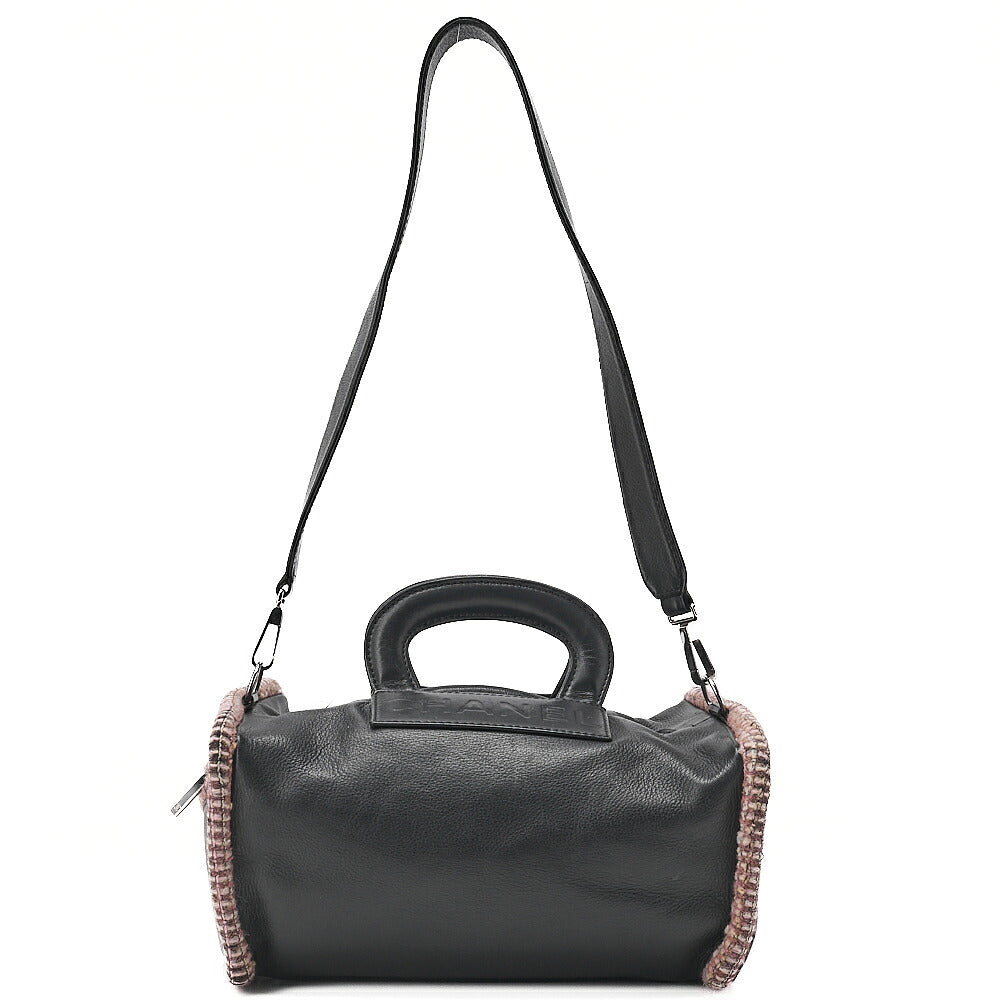 CHANEL Shoulder Bag 2way Shoulder Hand Tweed x Lambskin Black x Multicolor Silver-Tone Hardware, Pre-Owned