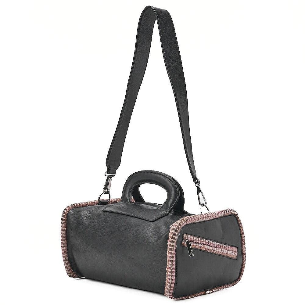 CHANEL Shoulder Bag 2way Shoulder Hand Tweed x Lambskin Black x Multicolor Silver-Tone Hardware, Pre-Owned