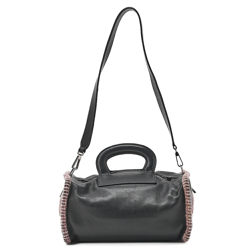 CHANEL Shoulder Bag 2way Shoulder Hand Tweed x Lambskin Black x Multicolor Silver-Tone Hardware, Pre-Owned