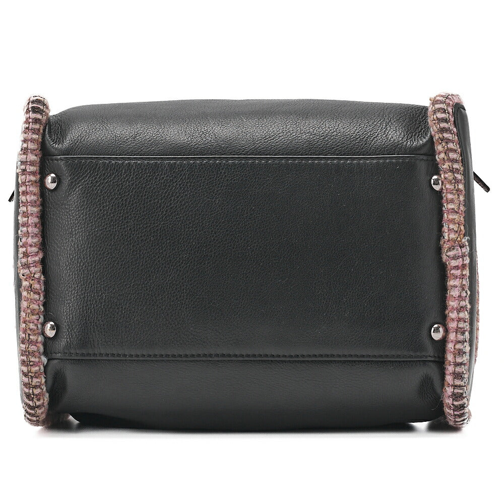 CHANEL Shoulder Bag 2way Shoulder Hand Tweed x Lambskin Black x Multicolor Silver-Tone Hardware, Pre-Owned