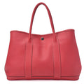 HERMES Garden Party PM Handbag Negonda Rouge Silver-Tone Hardware, Pre-Owned